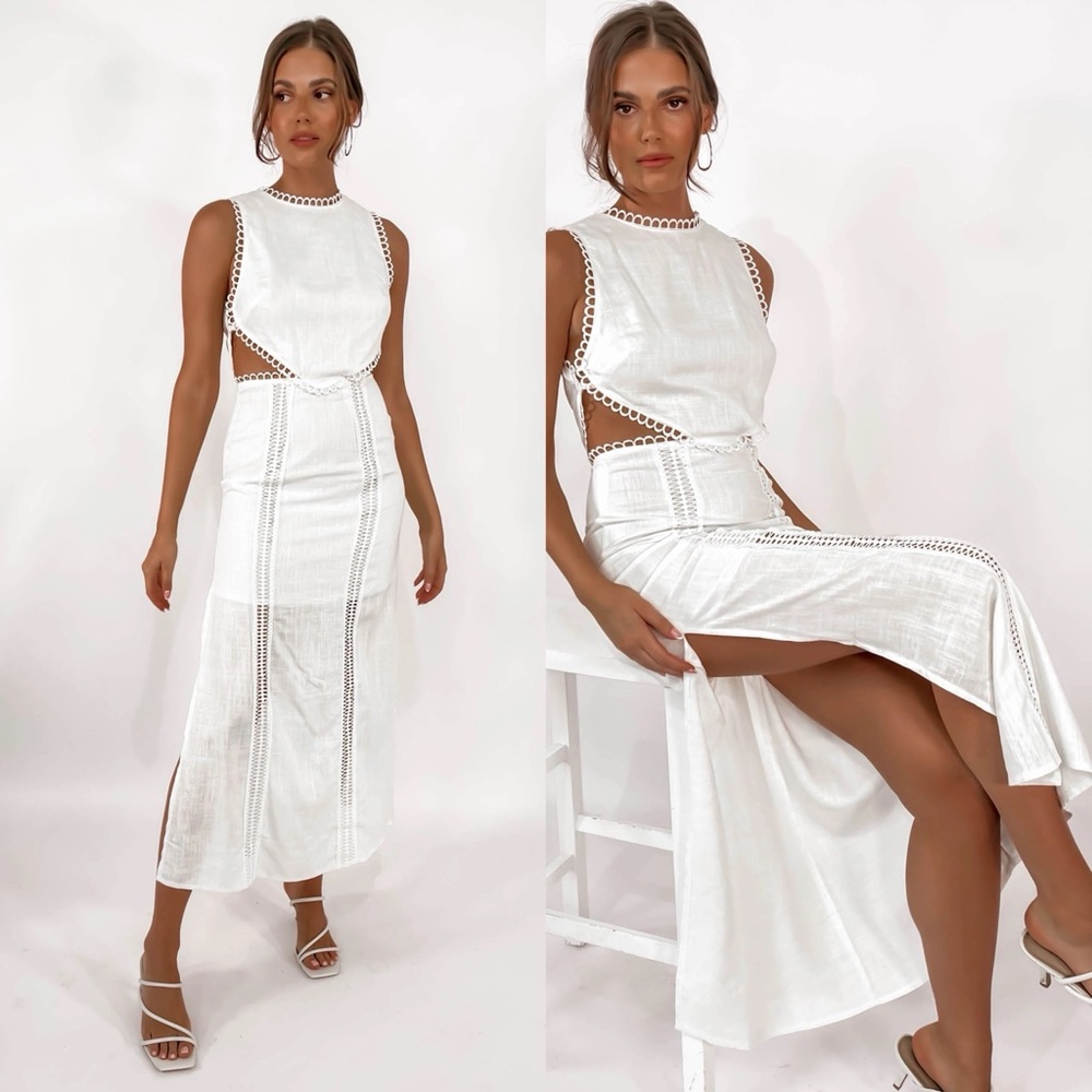 Saints + Secrets White Linen Dress - Size XS - Mishkah, Hello Molly